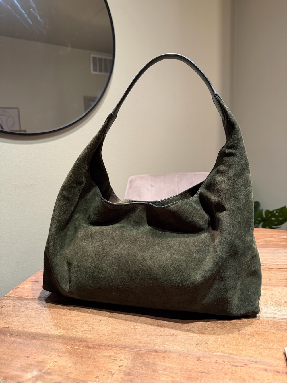 Madewell Olive Green Suede Shoulder Bag